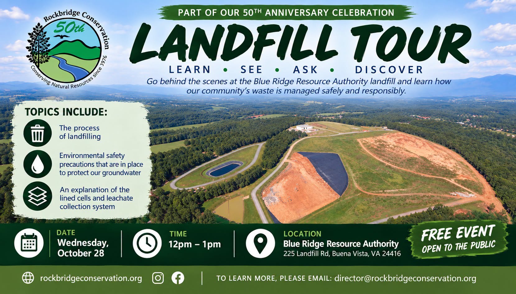 Landfill Tour | Rockbridge Conservation's 50th Anniversary Series